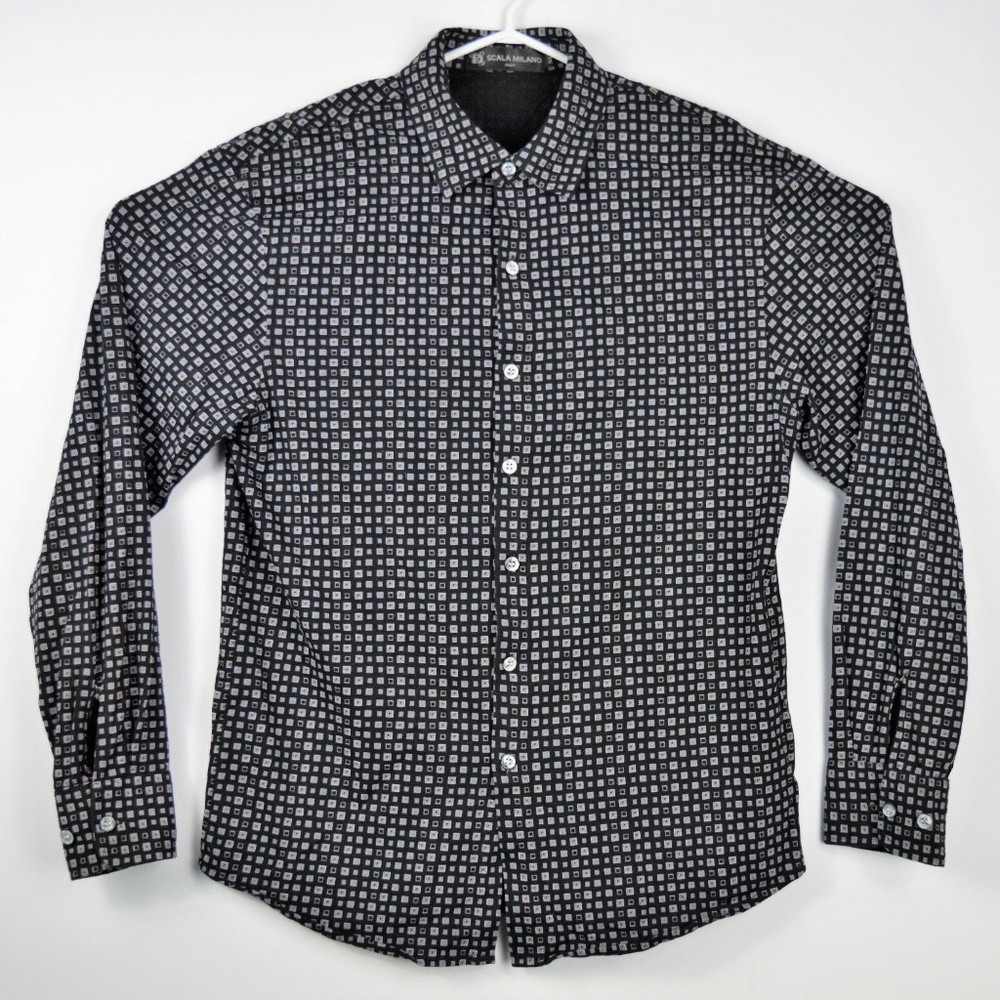 Scala Milano Italy Mens Medium Button Down Shirt